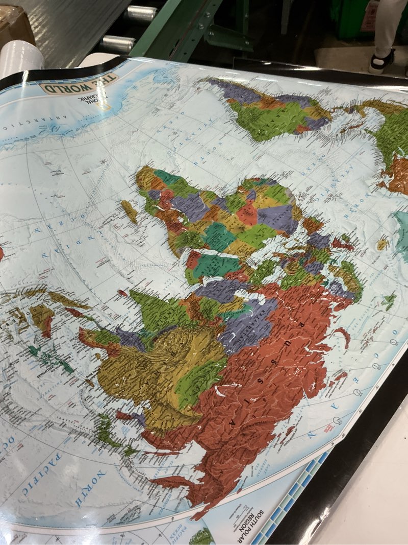 Condition photo showing Good Condition for national geographic world wall map - decorator - laminated (46 x 30.5 in) (national geographic refer