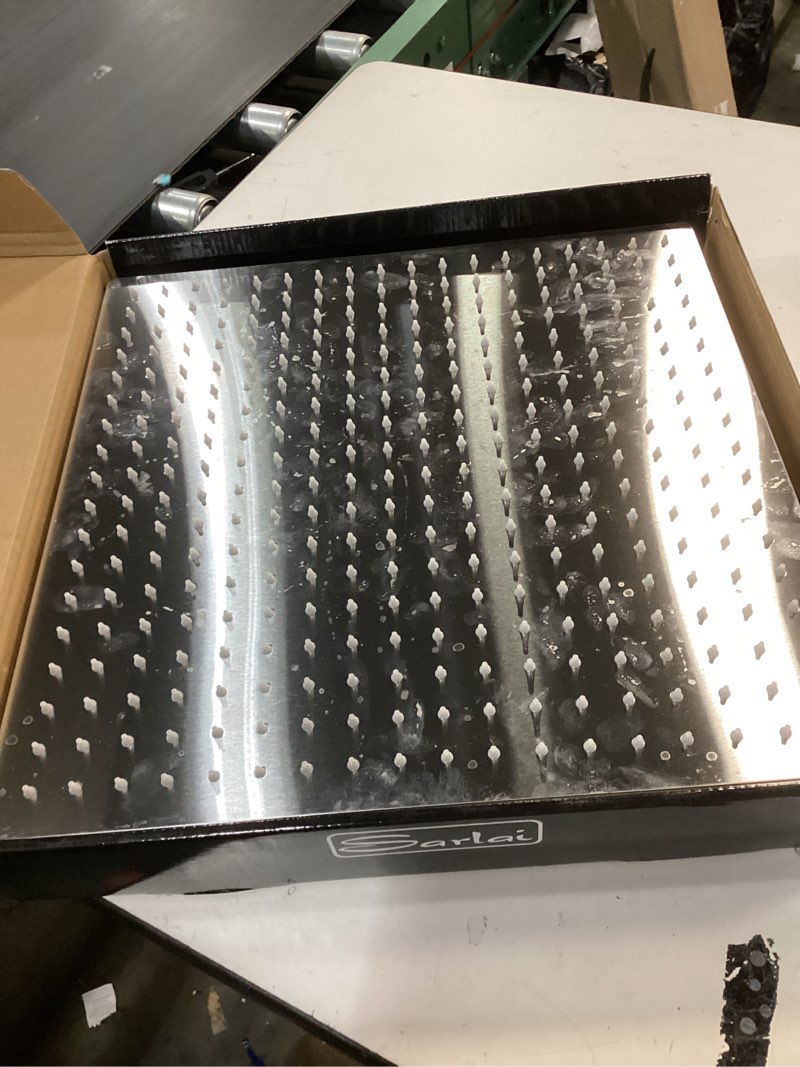 Condition photo showing As Is for Sarlai 16 Rainfall Shower Head - 16 Inch Shower Head Large Rain Solid Square Ultra Thin 304 Stainless Steel Chrome Finish Rainfall Shower Head 16 Inch Polished Chrome-1