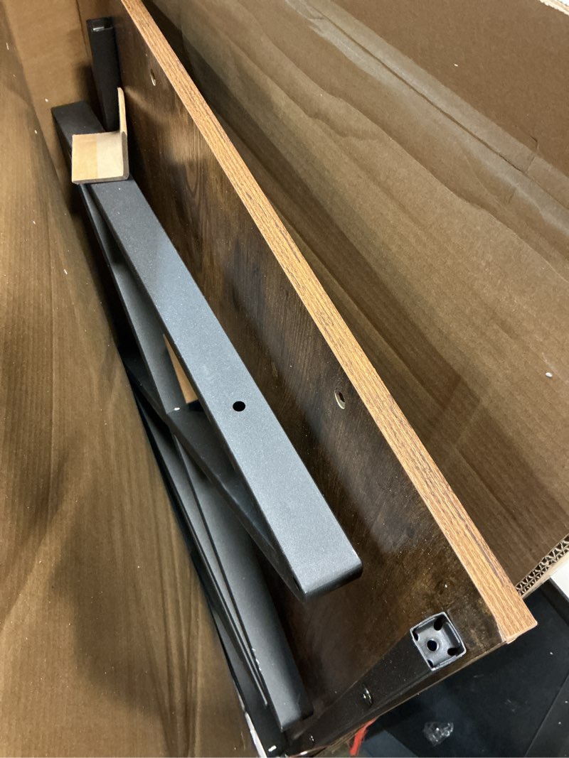 Condition photo showing Good Condition for HSH Wood Coffee Table with Storage, Farmhouse Rustic Brown Coffee Table for Living Room, Modern Minimalist 2 Tier Center Table, Simple Rectangle Cocktail Tea Table in Home Office Bedroom, 39 Inch