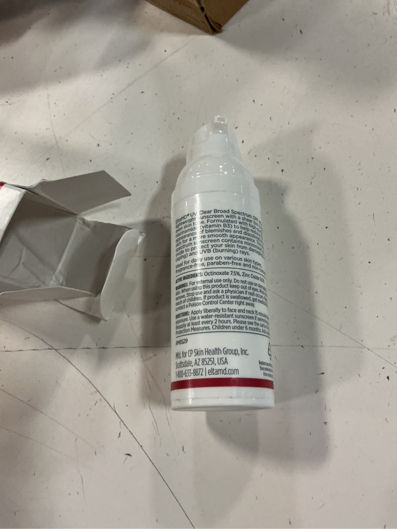 Condition photo showing Good Condition for exp-2028/01) eltamd uv clear tinted face sunscreen, spf 46 oil- free with zinc oxide, dermatologist recommended 1.7 ounce (pack of 1)