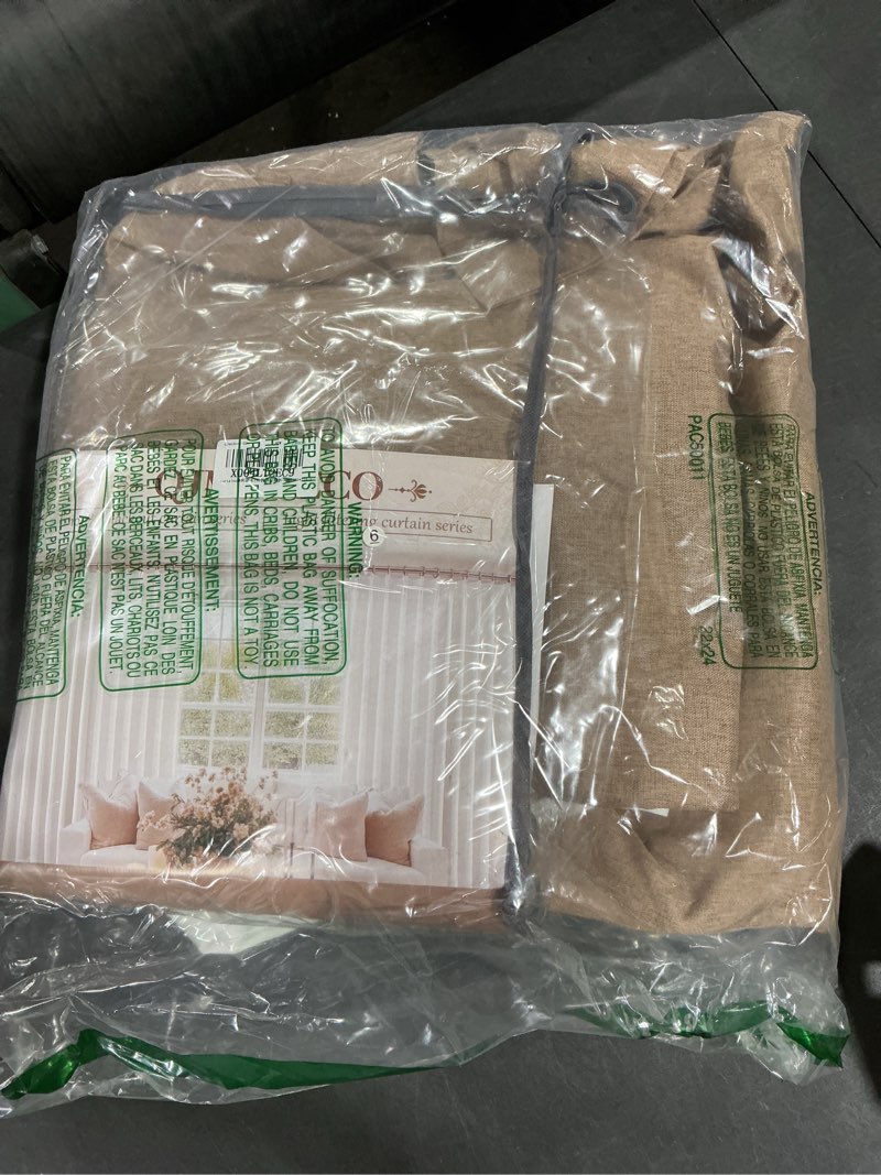 Condition photo showing Good Condition for Primitive Curtain 108 Inch Long 2 Panels Burg,Chocolate Rust Brown Pinch Pleated Linen Blended 9 ft Floor Length to Ceiling Traverse Curtains for Living Room Blackout Drapes Sun Blocking Window Rustbrown 40"W x 108"L (Pack of 2)
