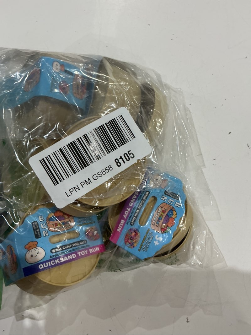 Condition photo showing New/Like New for 8 pack cute dumpling keychains mystery set, hard shell 3d bun shaped fidget keyrings with bell, colorful random style bag charms, perfect holiday & birthday gifts