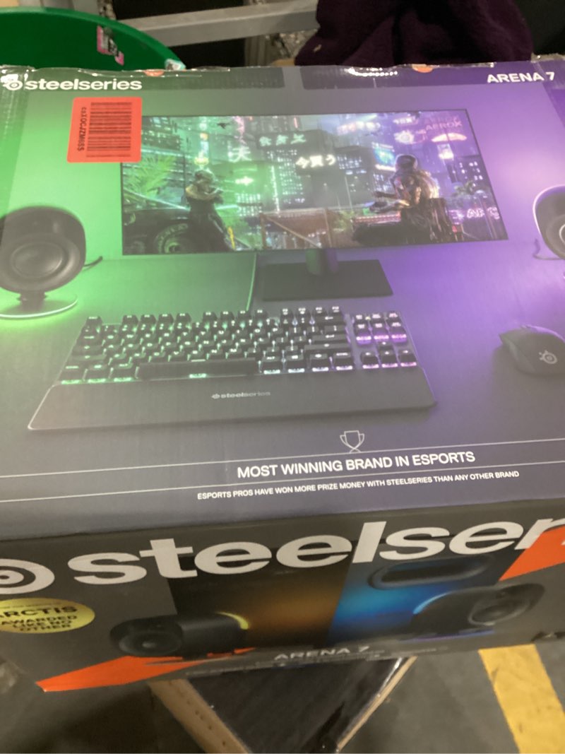 Condition photo showing New/Like New for SteelSeries Arena 7 RGB Illuminated 2.1 Gaming Speakers with Powerful Bass, Subwoofer, and Bluetooth - For PC, PlayStation, Mobile 1 Arena 7