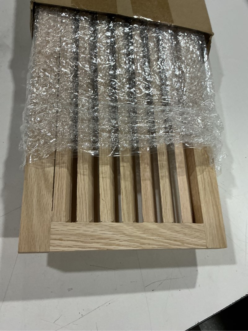 Condition photo showing Good Condition for weysat 2 pcs 8 x 16 inch red oak hardwood cold air return wall vent cover floor register vent wood return air grill suitable for various home decoration styles, unfinished 2 8 x 16 inch