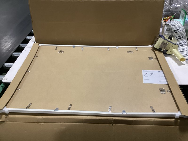Condition photo showing As Is for upsimples 24x36 poster frame, display pictures 20x30 with mat or 24x36 without mat, wall hanging picture frame, gold, 1 pack gold 24x36