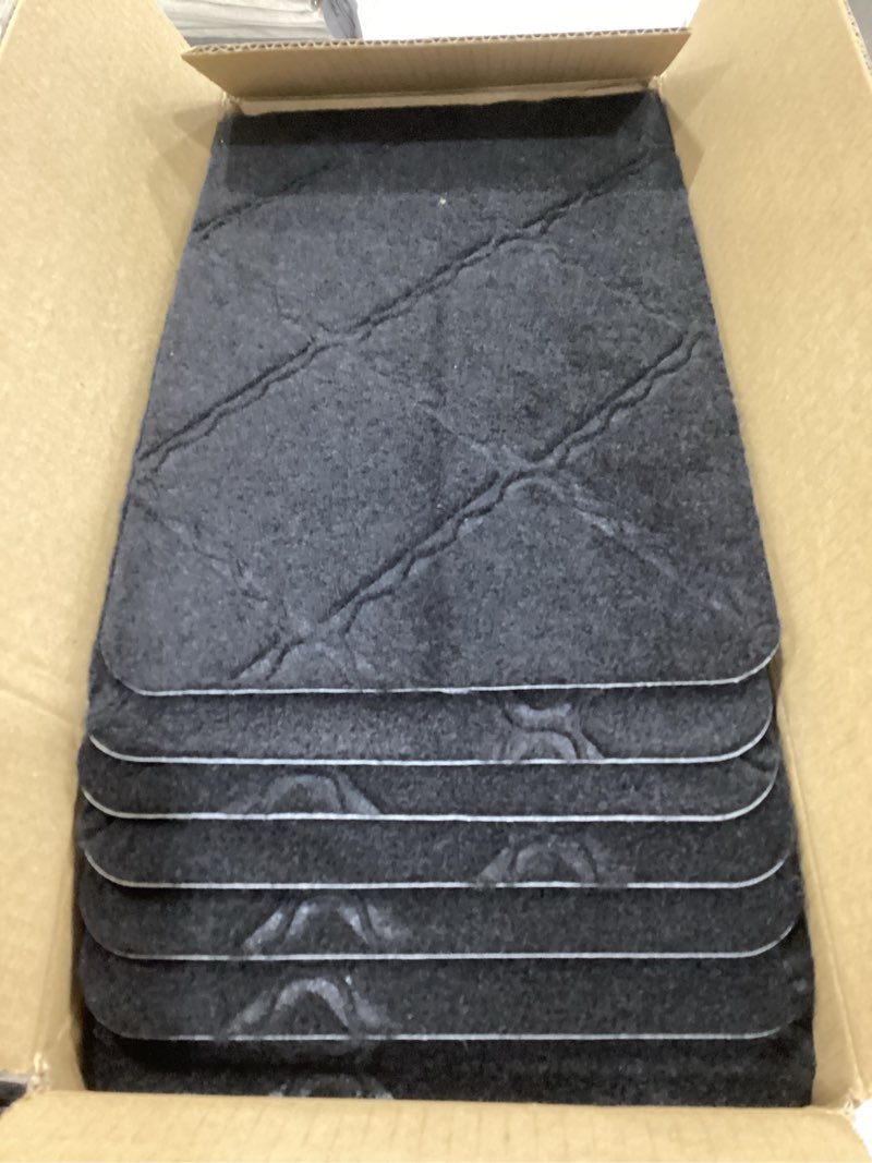 Condition photo showing Good Condition for Stair Treads for Wooden Steps 15pcs - 8x30in Carpet Stairs Runner Indoor Non-Slip Stair Mats for Kids Elders and Pets 8x30in Cube Black 15