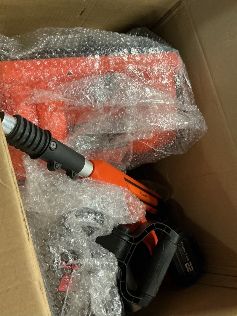 Condition photo showing Good Condition for saker cordless snow shovel electric - 22v brushless snow blower with 2x 5.0 batteries & charger - 12" width 20ft throwing distance lightweight snow remover for driveway, sidewalk, patio(2 batteries) saker cordless snow shovel — 2-batteries kit