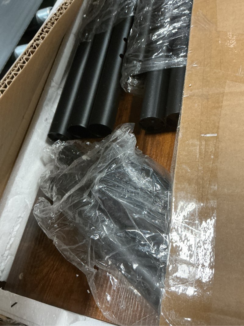 Condition photo showing As Is for GiftGo Corner Hall Tree with Shoe Rack Entryway Coat Rack with 6 Metal Movable Hooks Floor Standing Clothes Rack Organizer for Home Office Bedroom (Rustic Brown)