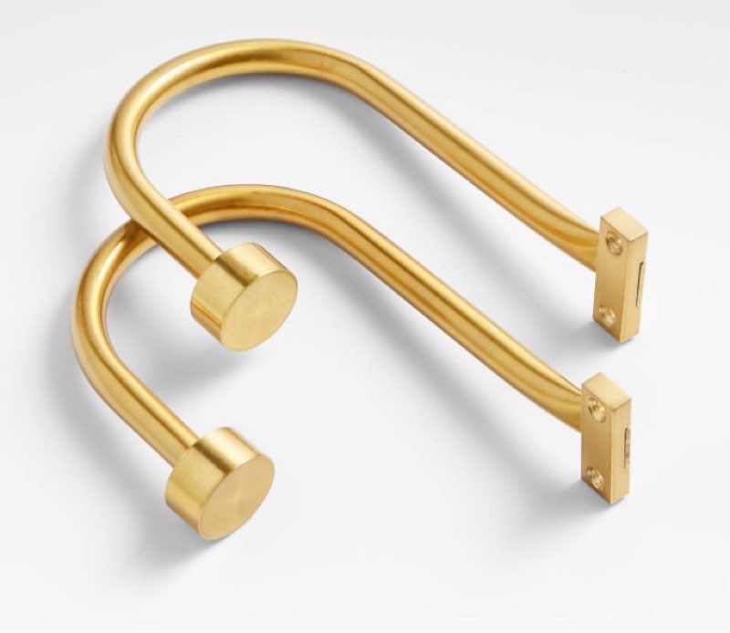 Brass Window Curtain Tiebacks, Set of 2
