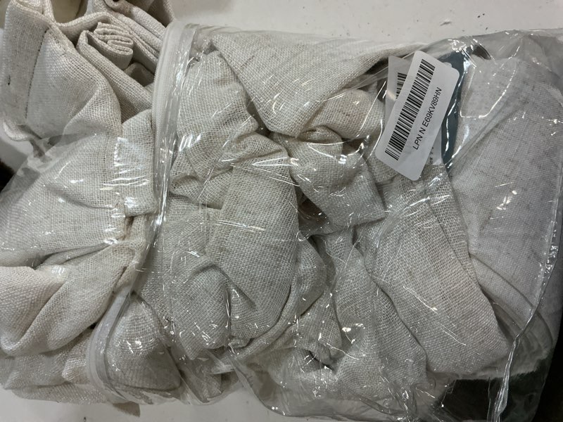 Condition photo showing As Is for 100% blackout pinch pleat linen curtains 84 inch length for bedroom 2 panels dual layer natural blackout drapes with pinch pleated hooks thermal insulated room darkening living room curtains cream natural 40"w x 84"l (pack of 2)