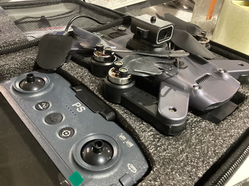 Condition photo showing As Is for 4k drone with camera for adults, fpv foldable quadcopter with 4.3" screen remote controller, brushle