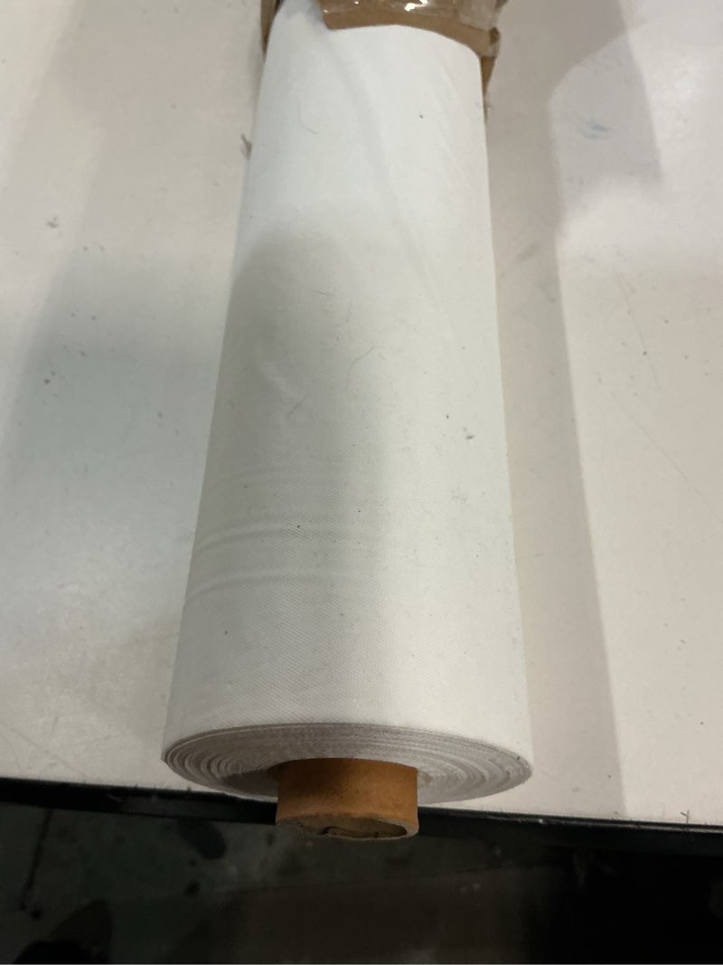 Condition photo showing As Is for Exquisite Basic White Plastic Table Cover Roll 40" X 300' Table Cloth Plastic Cover Roll - Economy Value Banquet Rolls - Disposable Tablecloth Rolls White Basic 300 Feet Value Roll