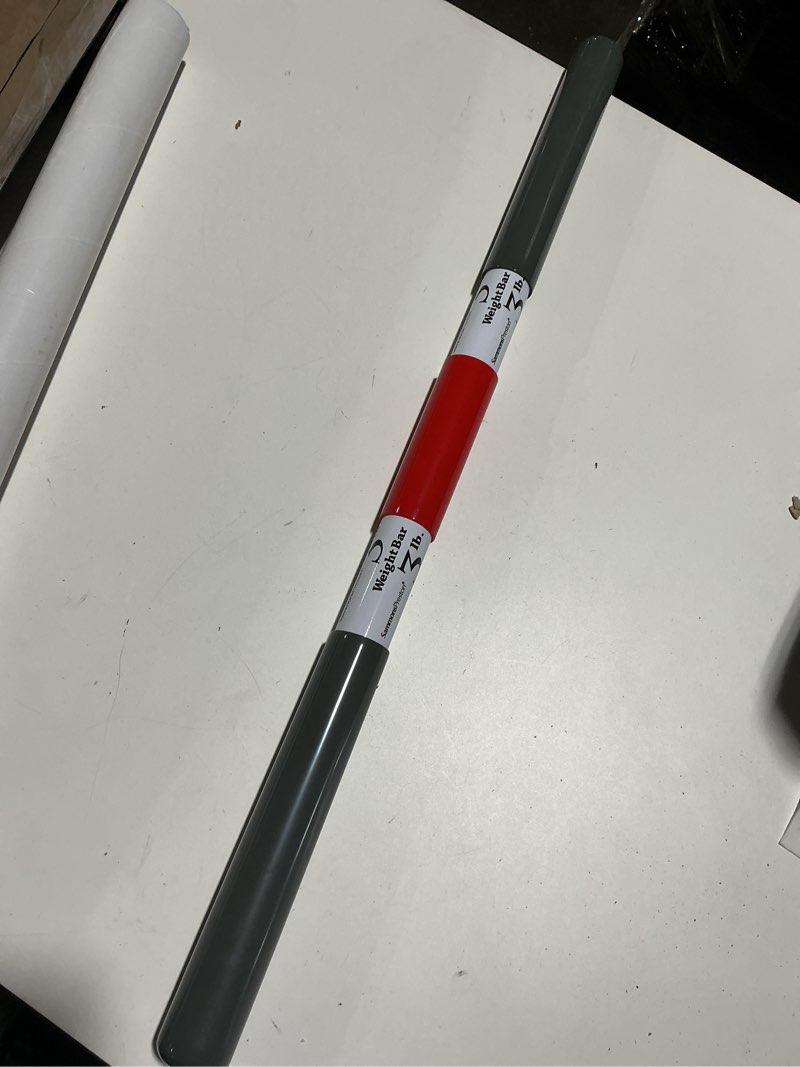 Condition photo showing Good Condition for sammons preston rehab weight bar, red, 3 pounds, weighted bar for exercise, color-coded bars with grip, physical therapy equipment for home & clinical use, 30" compact design red - 3 pounds