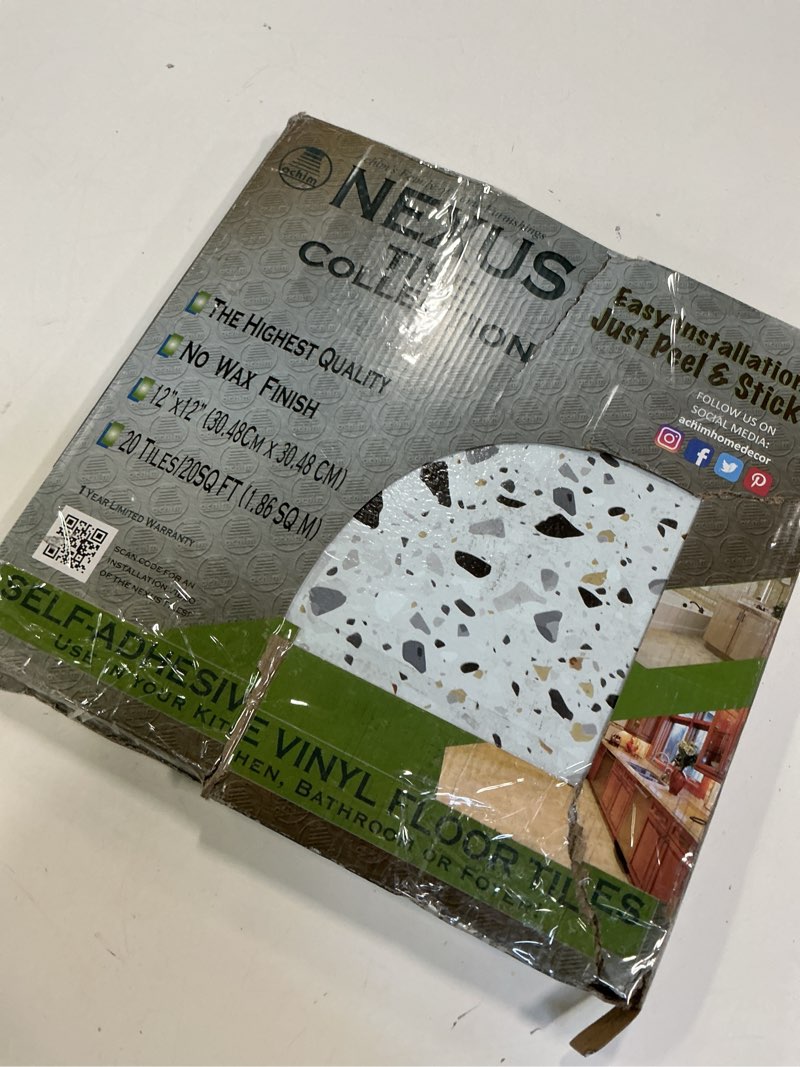 Condition photo showing New/Like New for Achim Nexus Self Adhesive Vinyl Floor Tile - 20 Tiles/20 Sq. ft.  12  x 12   Mosaic