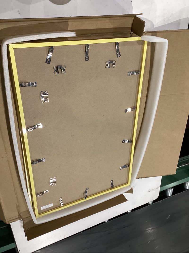 Condition photo showing Good Condition for Fun Memories 16x24 Picture Frame, Display Pictures 12x18 with Mat or 16x24 Without Mat, 24x16 Poster Frame for Wall Hanging Horizontally and Vertically, 3 Pack, Gold Gold 16x24-3P