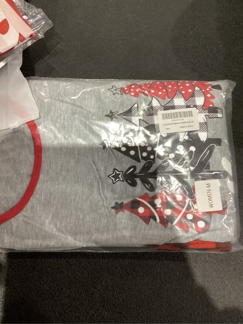 Condition photo showing New/Like New for onancehim family christmas pajamas matching sets for adult, matching christmas pajamas 2 piece outfit christmas pjs women medium grey tree