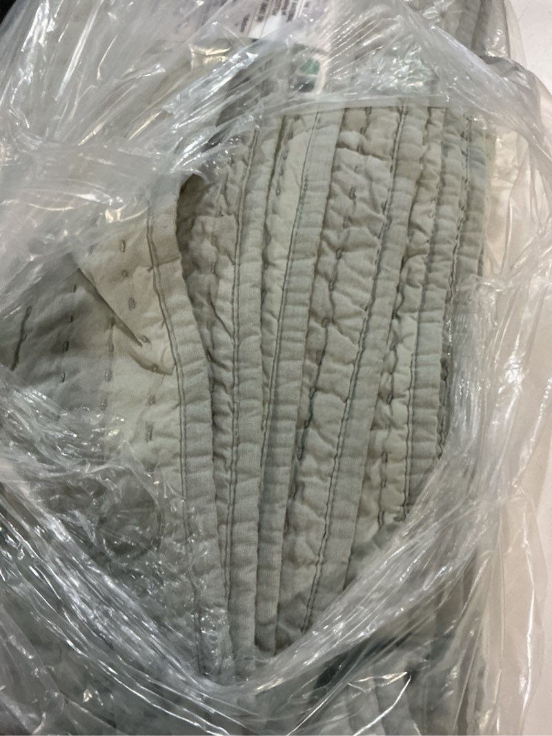 Condition photo showing Good Condition for european linen cotton stitch quilt set, king/cal king, mist