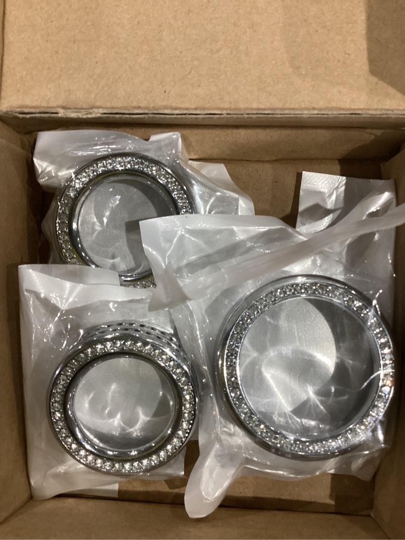 Condition photo showing New/Like New for sparkly shiny bling ac air conditioner volume tune knob button cover cap compatible with dodge challenger charger chrysler 200 300 300s 2015-2020