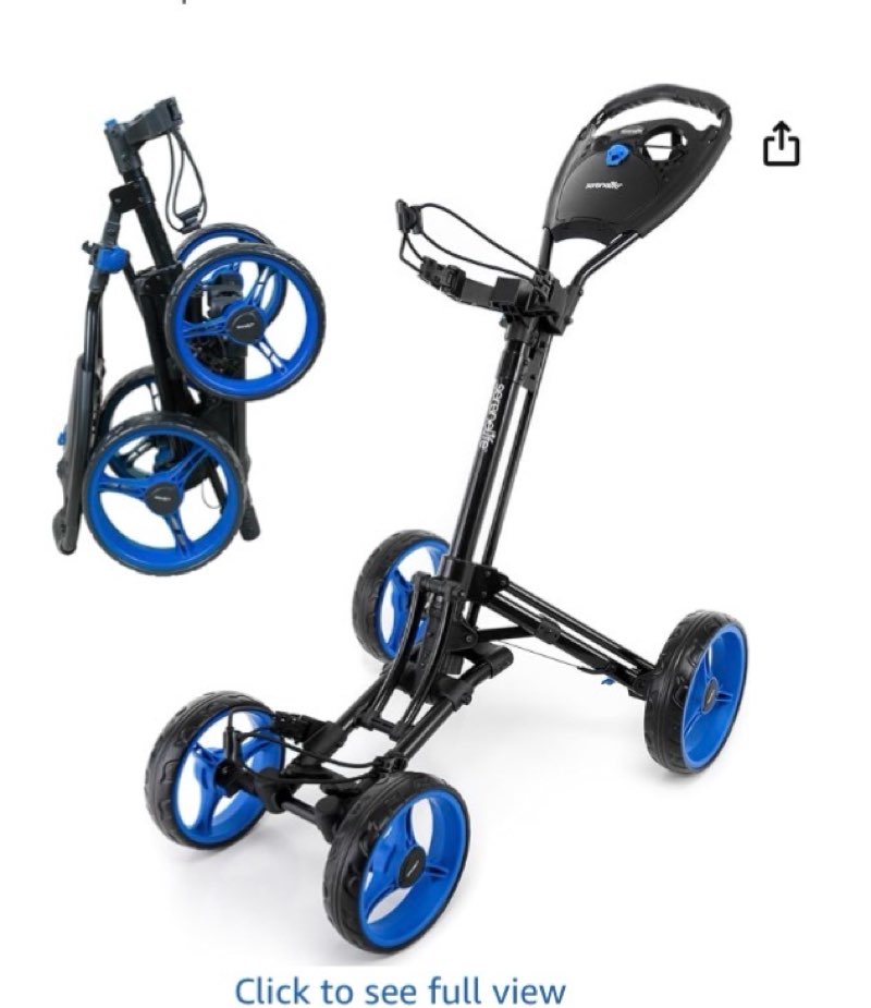 SereneLife Golf Cart With Bag - Ligtweight Golf Push Cart Trolley Cart With Wheels Easy Fold Caddy C
