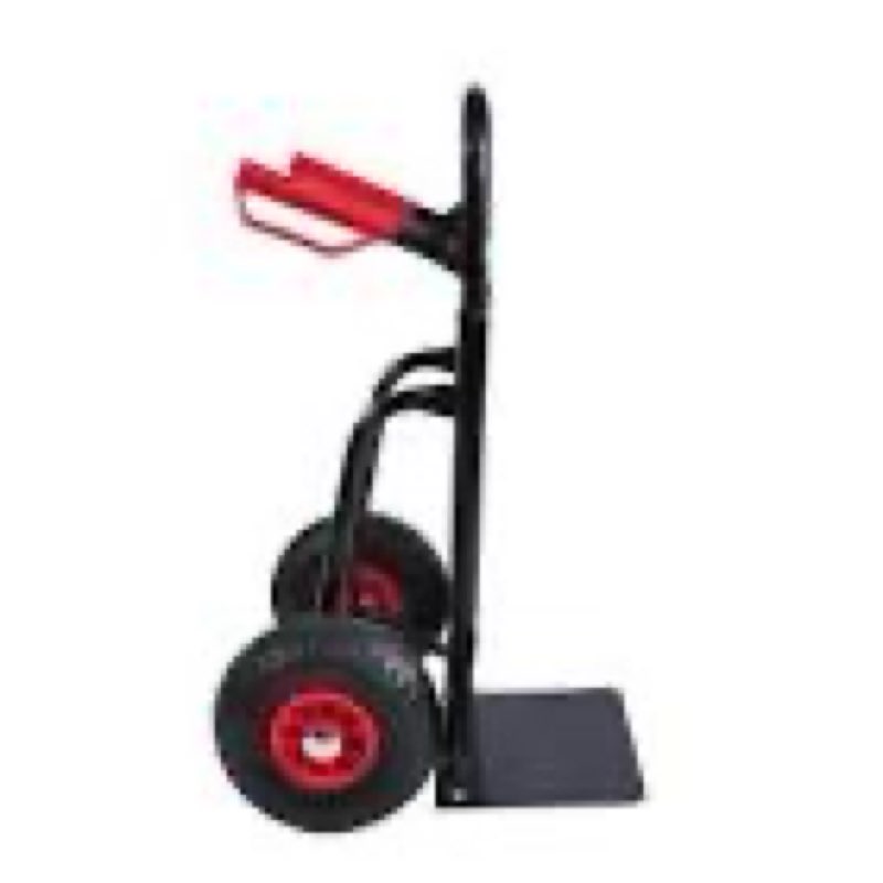 Heavy duty manual truck with double handles and 10 in.rubber wheels 330 lb