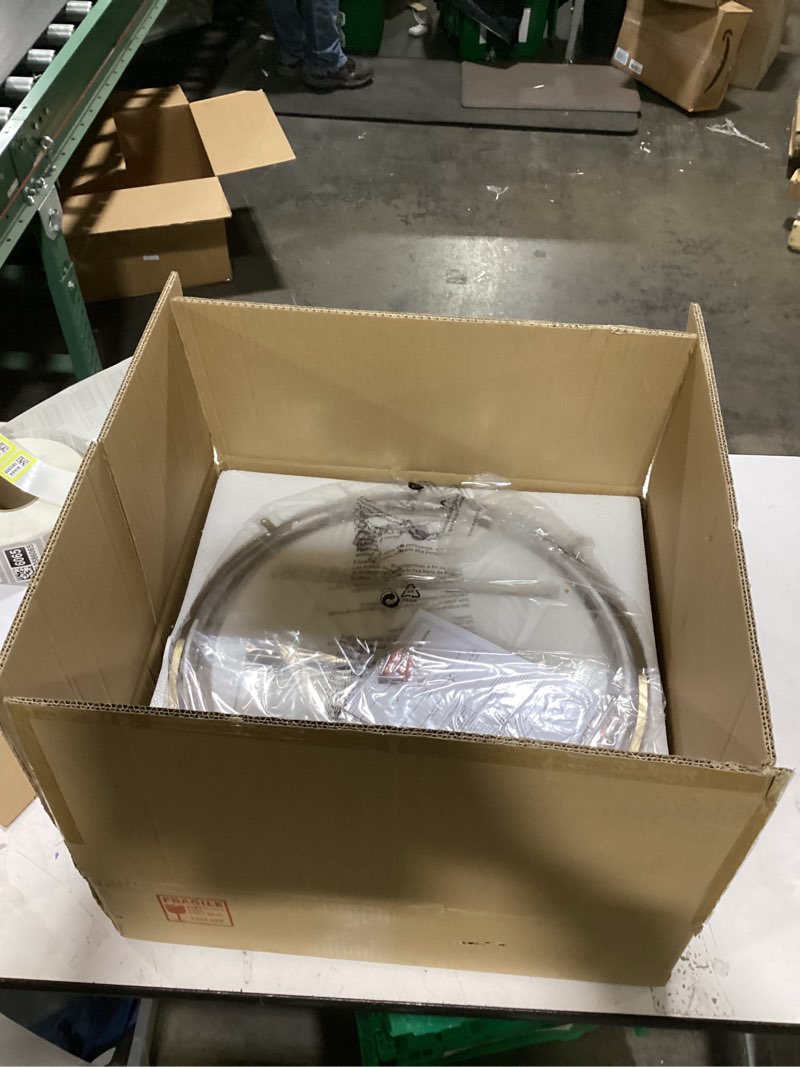 Condition photo showing Good Condition for Rustic Modern Chandelier for Entryway, Dining Room Chandelier with Off-White Fabric Shade, Gold Pendant Light Fixture for Bedroom Kitchen Farmhouse