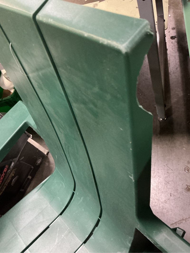 Condition photo showing As Is for resin stackable adirondack chair green - room essentials™