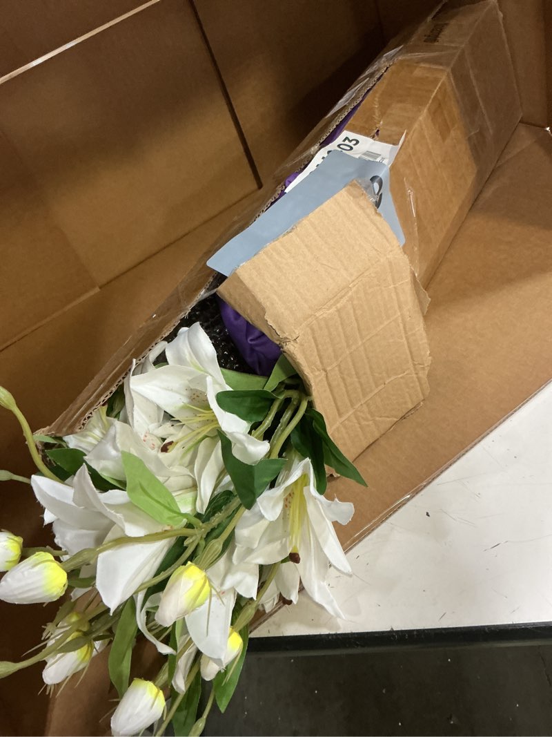 Condition photo showing Good Condition for novabright 71 inch extra large easter wooden cross outdoor he is risen standing crucifix 6 ft religious yard decor set with purple fabric, lily flower, base for garden church christian catholic party