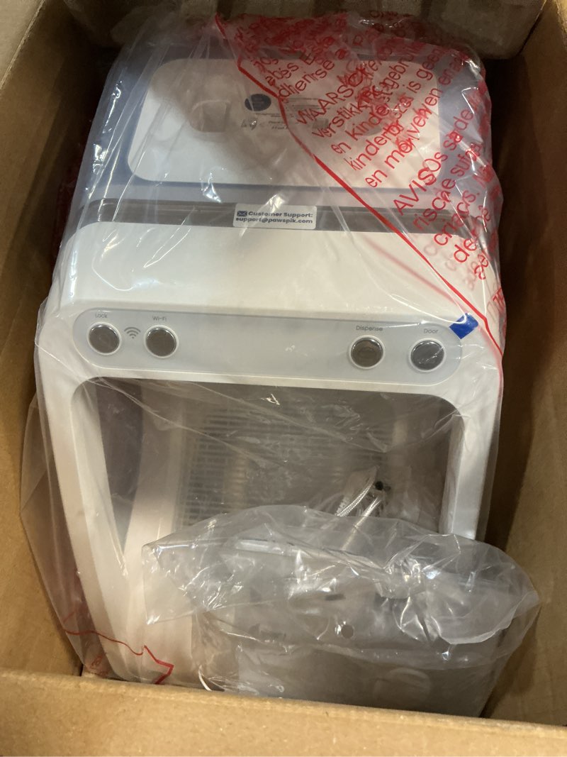 Condition photo showing Good Condition for pawspik automatic microchip rfid cat feeder,16-cup, iso microchip & pawspik rfid tag compatible, app control, portion control feeder - white