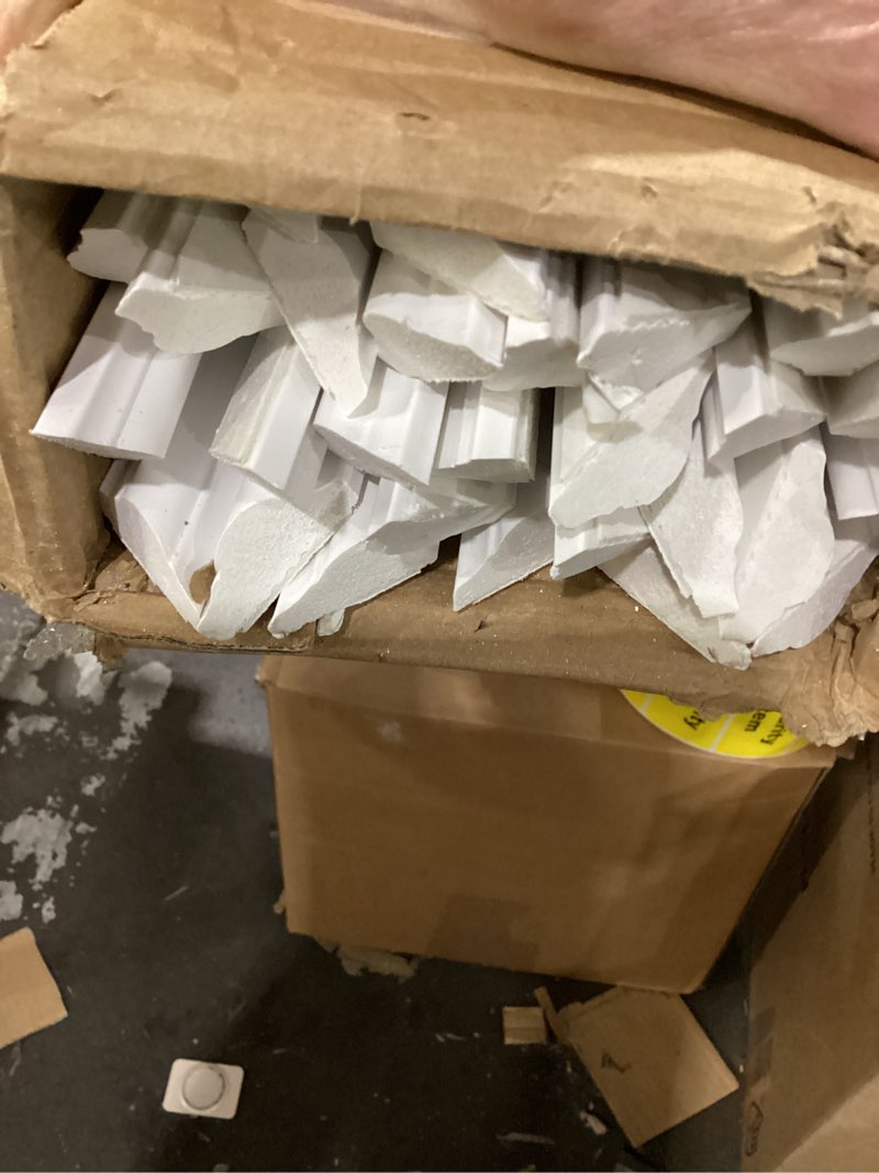Condition photo showing As Is for colingmill 2 sets peel and stick door moulding kit 3-layer premade door panels molding trim self adhesive 3d trim for mirror window frame decor (top 9"x10" middle 9"x24.8" and bottom 9" x 24.8") top 9"x10" middle 9"x24.8" and bottom 9" x 24.8" 2