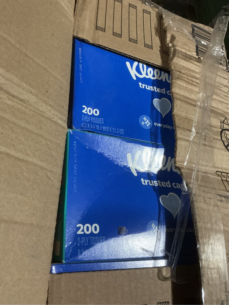 Condition photo showing Good Condition for Kleenex Trusted Care Facial Tissues, 8 Flat Boxes, 200 Tissues per Box, 2-Ply, Packaging May Vary White 200 Tissues (Pack of 8)