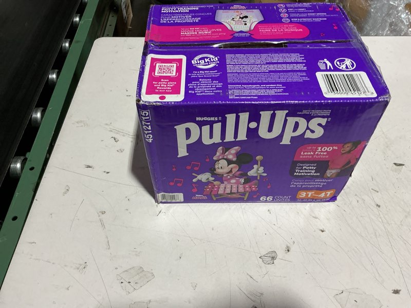 Condition photo showing New/Like New for pull-ups girls' potty training pants, size 3t-4t training underwear (32-40 lbs), 66 count 3t-4t 66