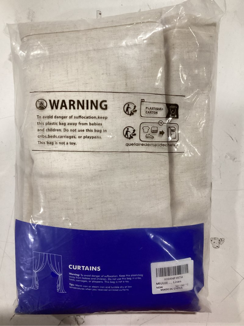 Condition photo showing Good Condition for MIULEE Non-See-Through Privacy Linen Curtains 2 Panels, Light Filtering Window Curtains Farnhouse Te