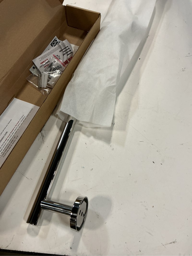 Condition photo showing New/Like New for jqk towel bar polished steel, 19 inch 304 stainless steel thicken 0.8mm towel rack chrome bathroom, towel holder wall mount, useable length 16 inch tb110l16-ch chrome 19.1 inch