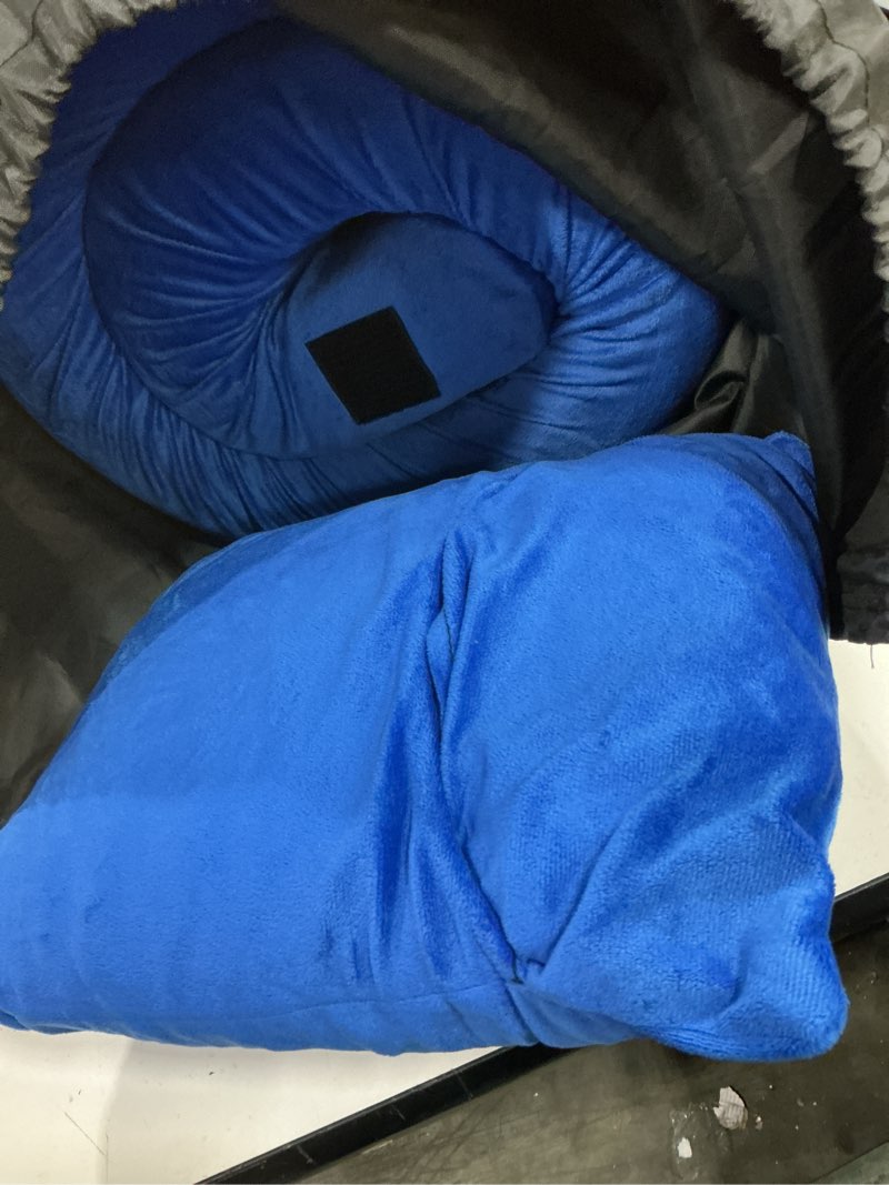 Condition photo showing Good Condition for memory foam camping mattress pad, comfortable thick floor sleeping mat for adults with waterproof and non-slip bottom, portable roll up mattress for sleepover guest,cot mad for car camping cot:72*24*3" blue