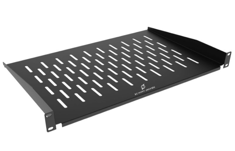 ZC HAPPY ORANGES 1U Server Rack Shelf 19-Inch Universal Vented Rack Mount Cantilever Server Cabinet 