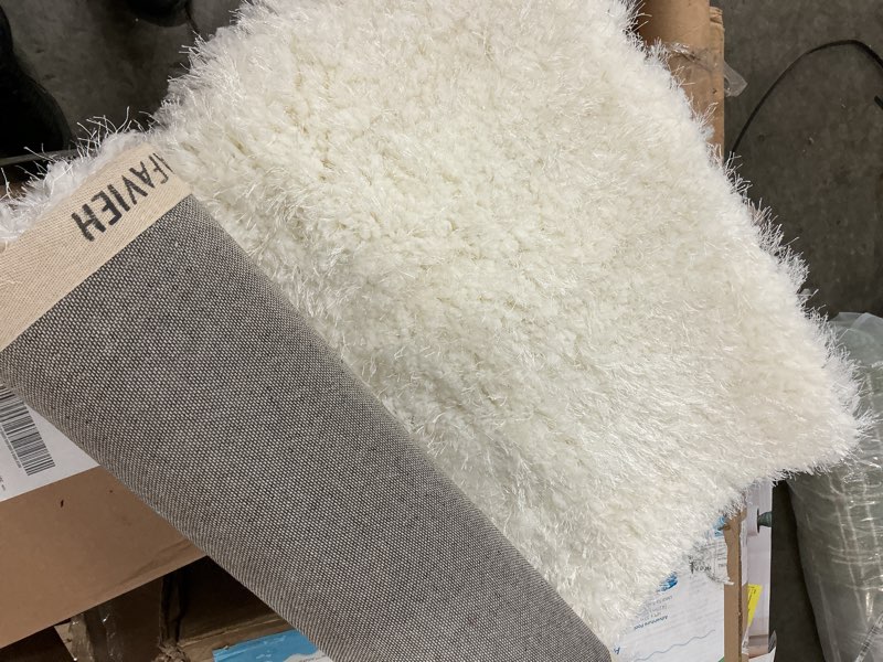 Condition photo showing Good Condition for luxe shag ivory doormat 2 ft. x 3 ft. solid area rug