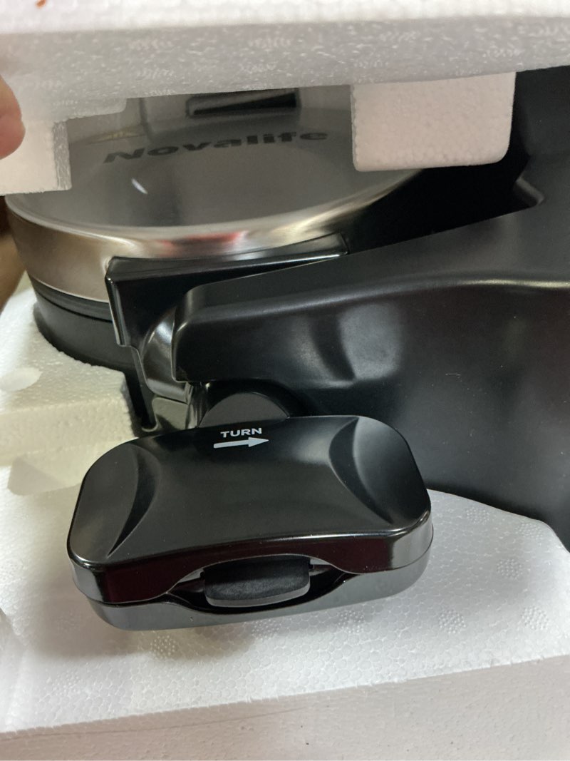 Condition photo showing Good Condition for waffle maker, 1400w belgian waffle maker, double waffle iron 180° flip, 8 slices, rotating & nonstick plates, removable drip tray easy to clean, locking buckle & cool touch handle, stainless steel black