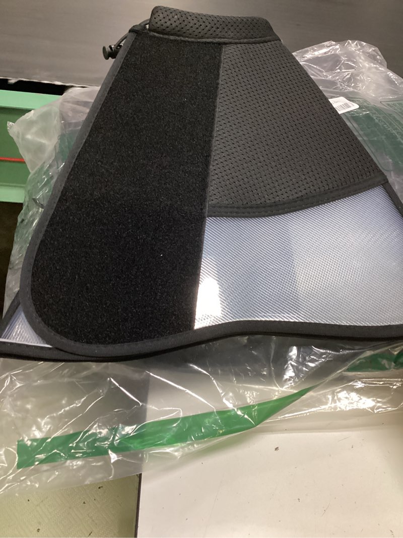 Condition photo showing Good Condition for winweal soft dog cone for large medium dogs after surgery – adjustable transparent recovery collar, breathable elizabethan e-collar for wound healing & anti-licking (xl, black) xl (neck: 18.5-21.1") black