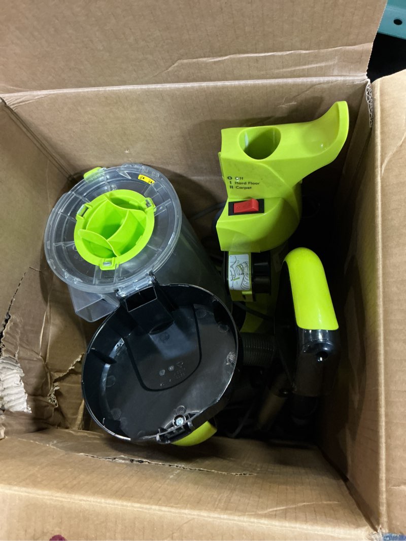 Condition photo showing As Is for Kenmore DU2001 Bagless Upright Vacuum Carpet Cleaner with 2-Motor System, XL Dust Cup, 3-in-1 Combination Tool Yellow