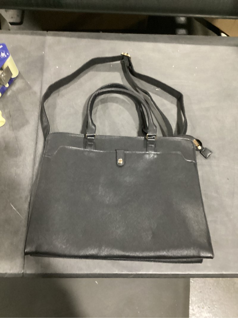 Condition photo showing Good Condition for laptop tote bag for women 15.6 inch waterproof leather computer bags large capacity business office work briefcase black-15.6 inch 16.8 x 12.8 x 4.7 inches