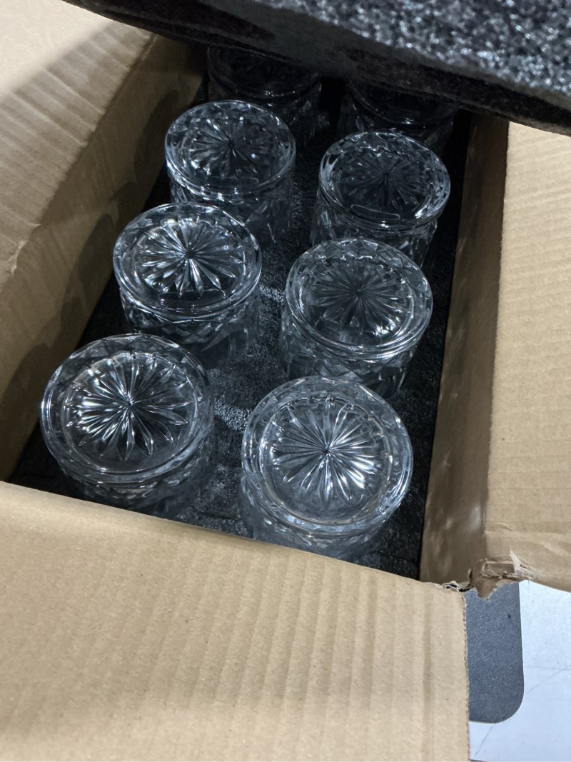 Condition photo showing Good Condition for Crystal Whiskey Glasses Set of 8(Buy 6, get 2 Free), 11 OZ Old Fashioned Whiskey Glasses, Bourbon Cocktail Rocks Glasses, Clear Bar Glasses for Drinking Scotch Vodka Tequila Rum Gift for Men