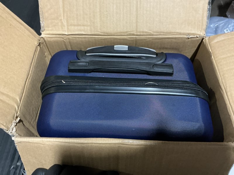 Condition photo showing Good Condition for sweetcrispy carry on luggage, hard shell abs suitcase with double spinner wheels, lightweight expandable rolling suit case with tsa lock, 20 inch navy blue navy blue 20 inch