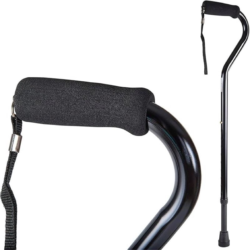 DMI Walking Cane and Walking Stick for Adult Men and Women, FSA Eligible, Lightweight and Adjustable, Ergonomic Hand Grip and Wrist Strap