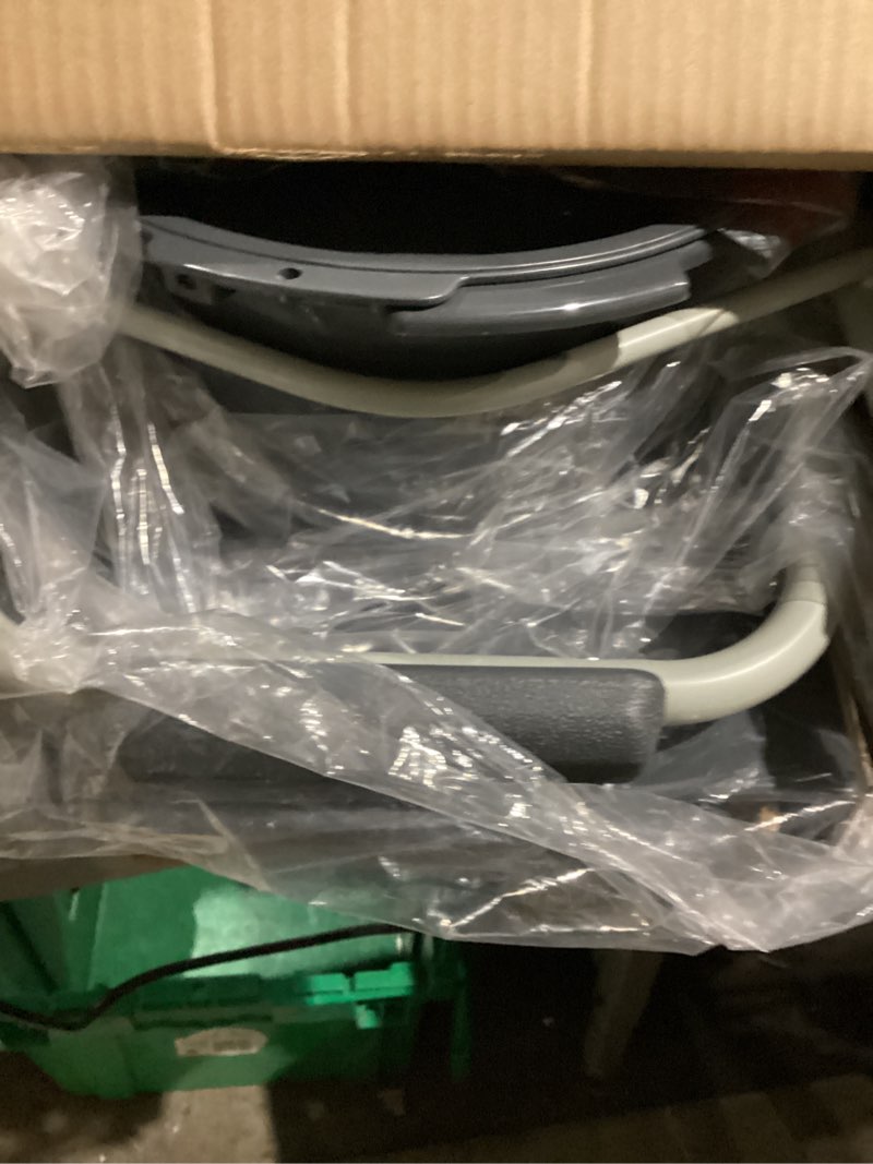 Condition photo showing Good Condition for Medline 3-in-1 Steel Adjustable Bedside Commode w/ Microban Protection, Portable Bedside Toilet, 350 lb. Weight Capacity, Removable 7.5 QT. Bucket, Toilet Chair For Elderly, Tool-Free Assembly, Gray Regular Seat