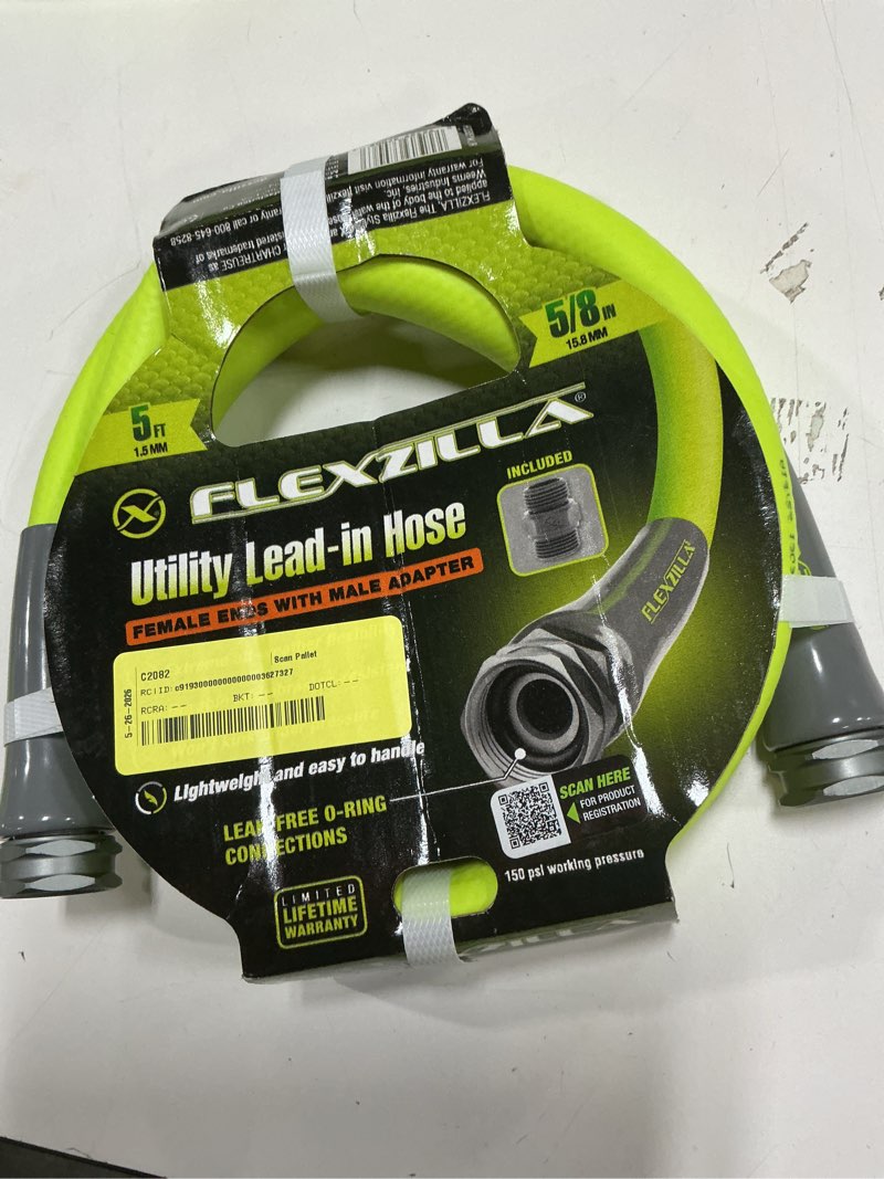 Condition photo showing Good Condition for flexzilla® garden hose, hybrid polymer, female female with male adapter, 5/8" x 5', 150 psi, zillagreen™