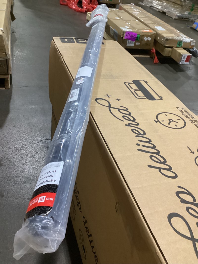 Condition photo showing Good Condition for Rod Desyne 100-68-1602 Single Set Curtain Rod, 160-240", Black 160-240" Black