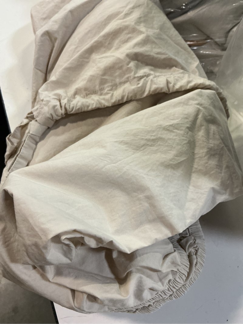 Condition photo showing As Is for european linen sheet set solid: oat(incomplete)(unknown size)