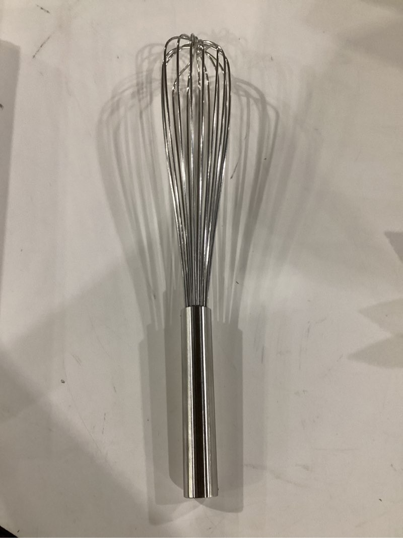 Condition photo showing Good Condition for 18/10 stainless steel large whisk, 17" commercial heavy duty whisk for whipping eggs, mixing batter, making sauces, long wisk dishwasher safe 17-inch