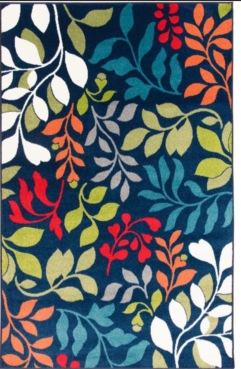 Loomaknoti Terrace Tropic Verinda 3  x 5  Floral Indoor/Outdoor Accent Rug   Blue/Green