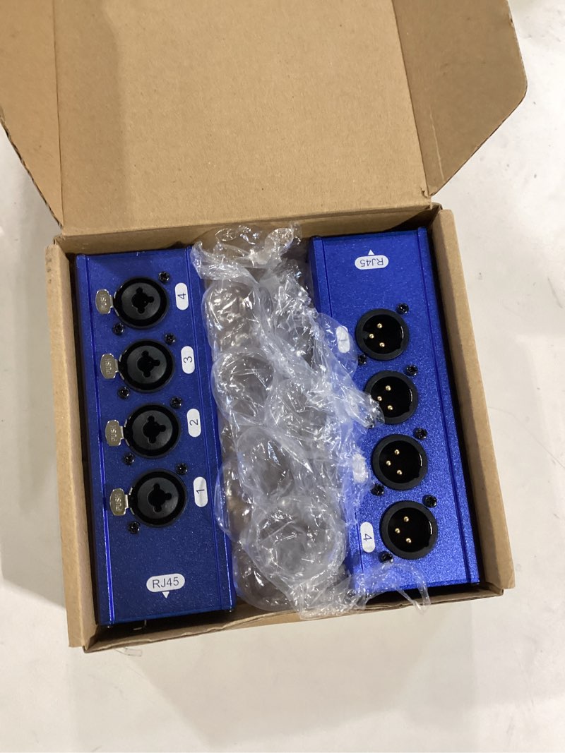 Hozzx 4 Channel 3 Pin Multi Network Cable Breakout, Male Female to RJ45 Ethercon for Stage Sound Lig